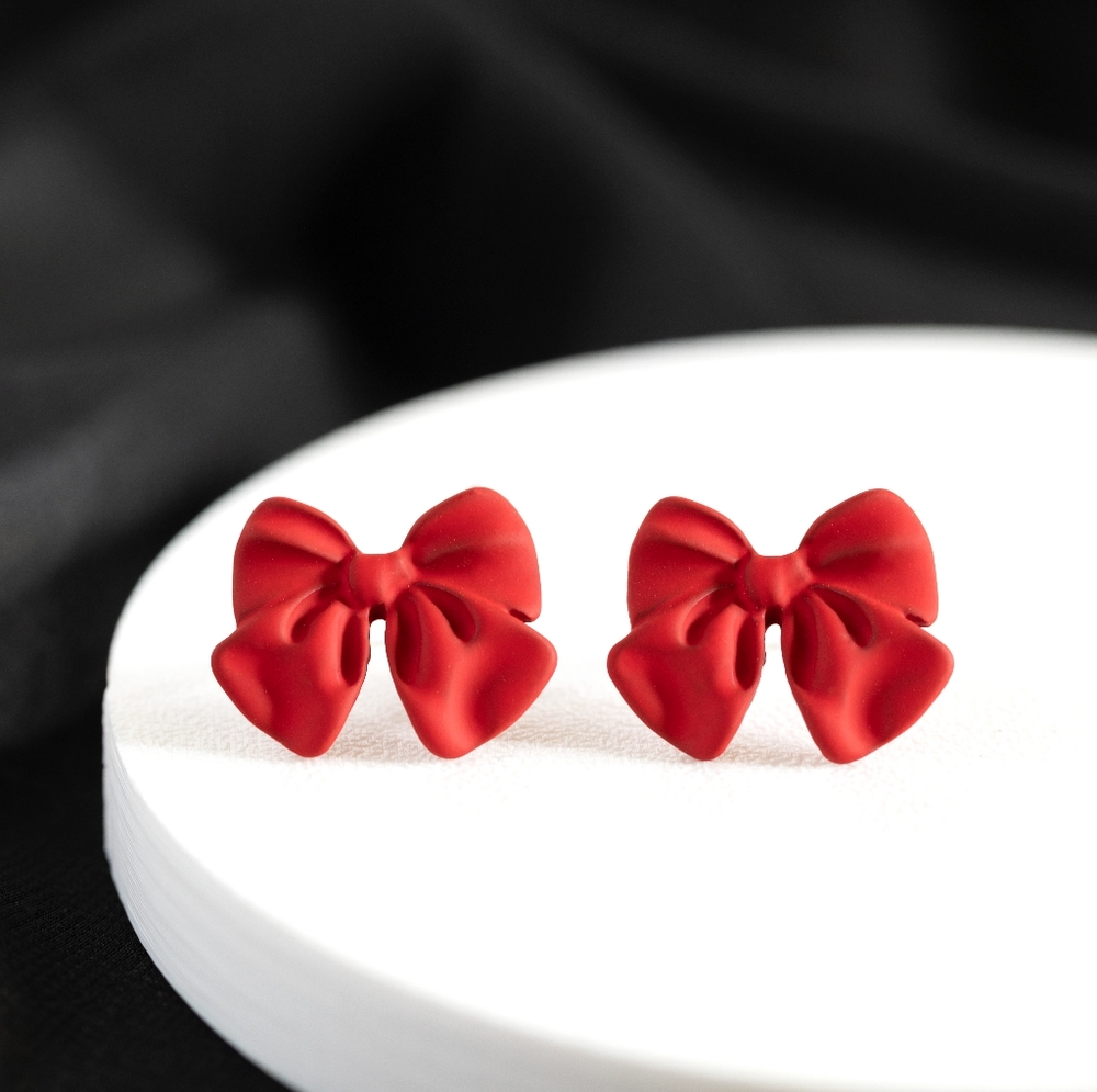 Vintage Red Bow Studs
